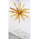 Contemporary Sputnik Amber “Triedro” Murano Glass Chandelier