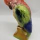 Large Cockatoo Saint-Clément France Hand-Painted Ceramic Tropical Bird