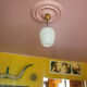 Vintage pendant lamp, opaline glass pendant lamp with patterns, vintage chandelier