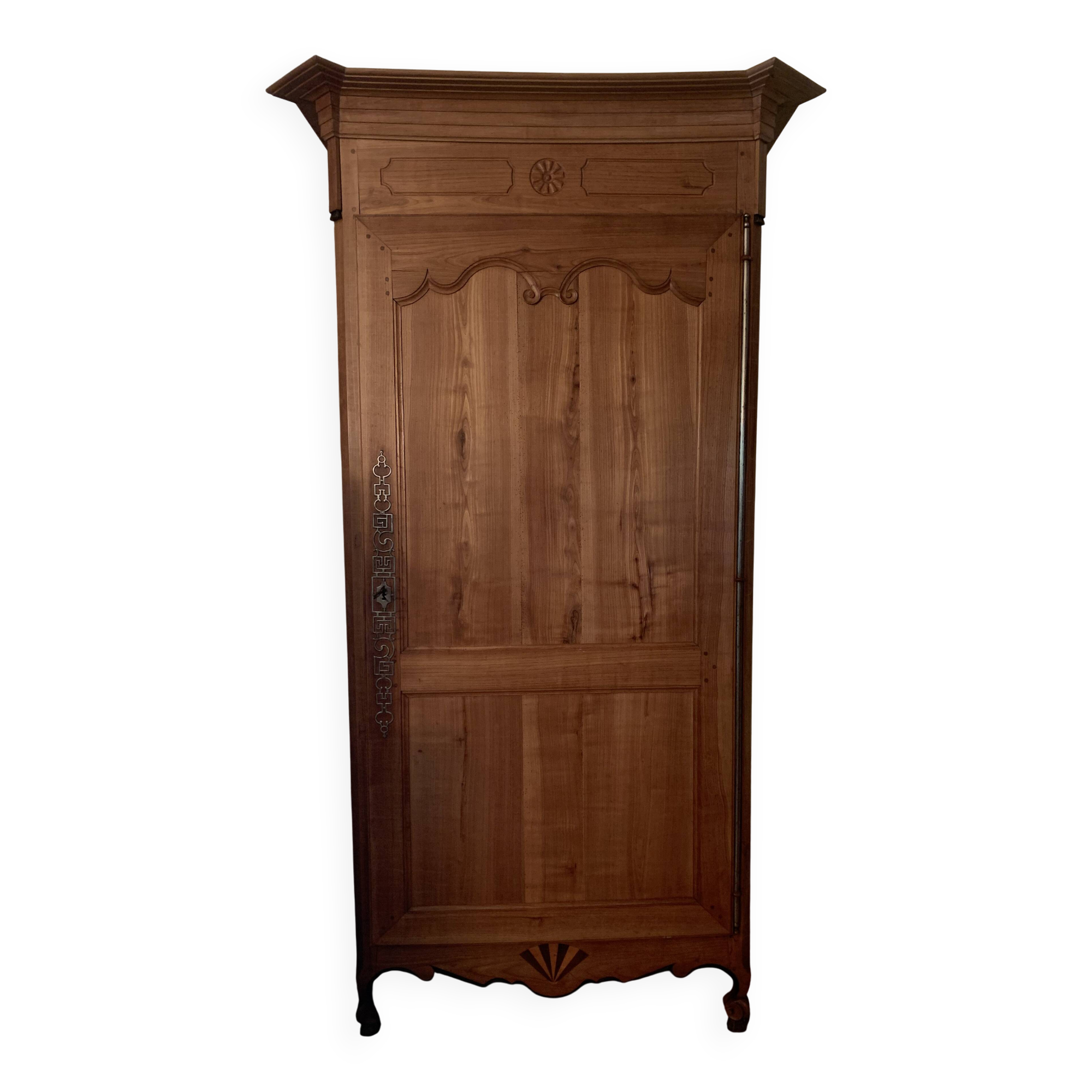 Armoire ancienne 1 porte style Louis XV merisier massif