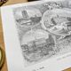 Les principales villes du Nord, gravure vintage, imprimée en 1883.