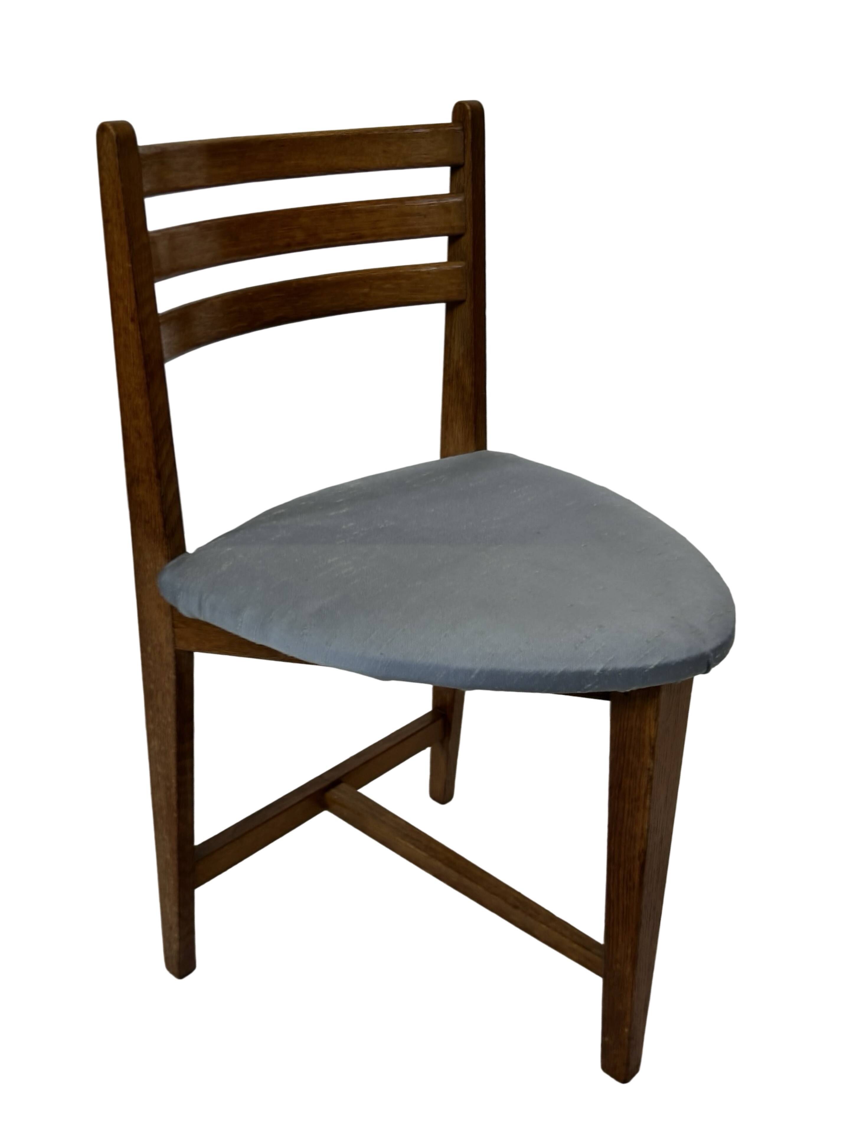 Vintage rare three-legged dining chair 1960s oak heart chair