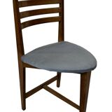 Vintage rare three-legged dining chair 1960s oak heart chair