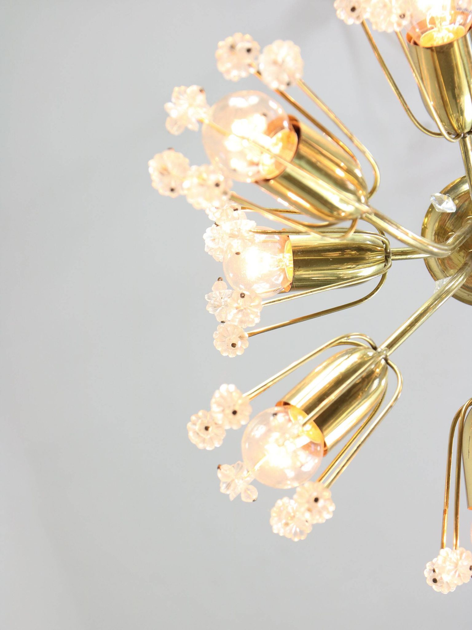 Mid-Century Chandelier by Emil Stejnar for Rupert Nikoll / 1950s Austria / Flower Bouquet Light
