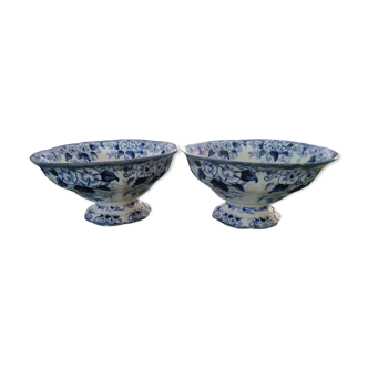 Pair of Flora Creil and Montereau cups