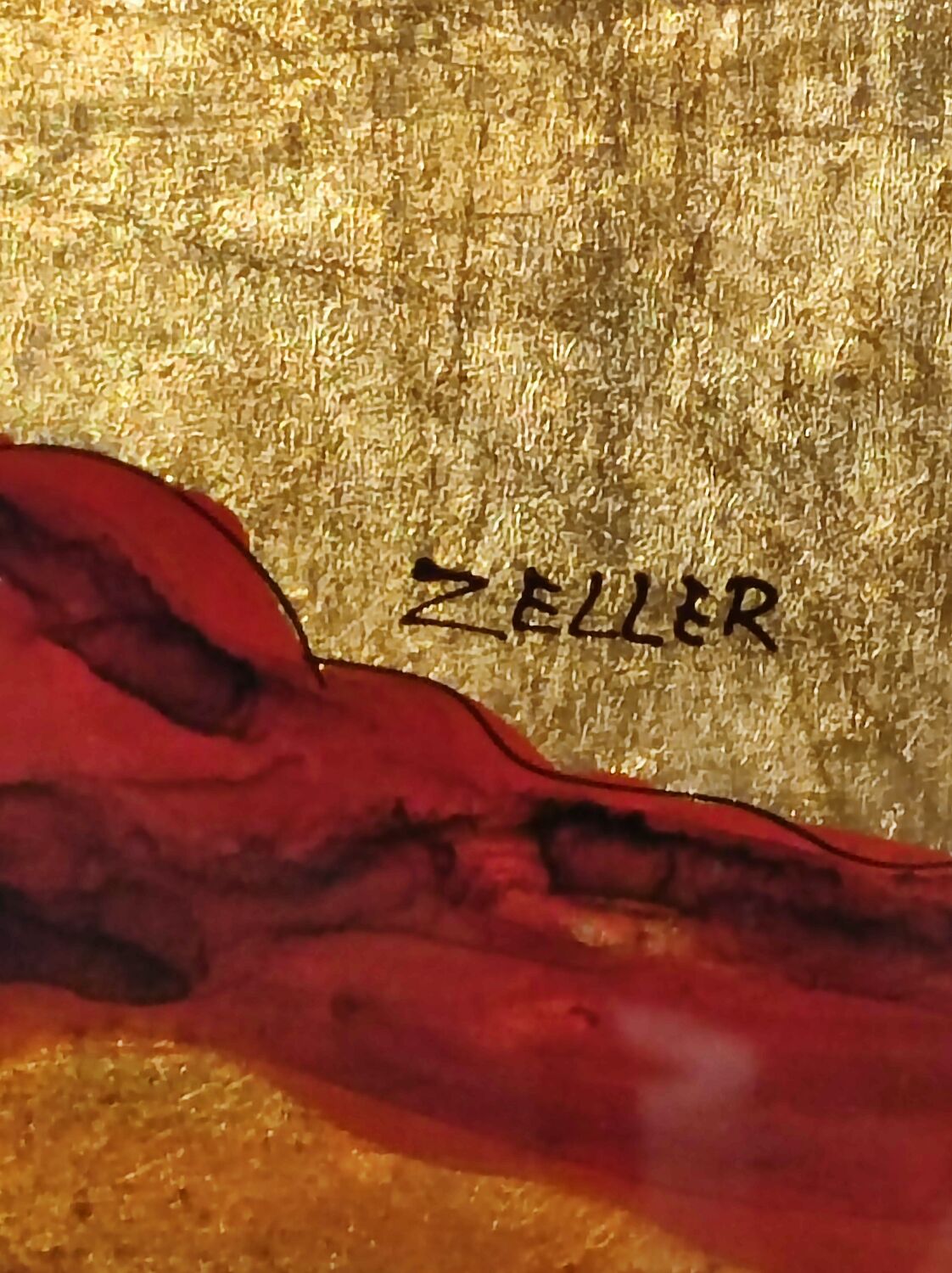 Gold leaf horse painting