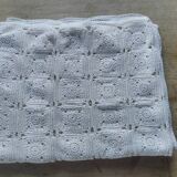 Embroidered crochet tablecloth