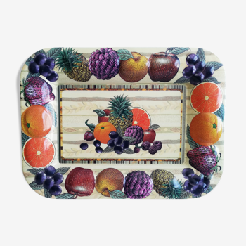 Vintage tray with embossed fruit décor