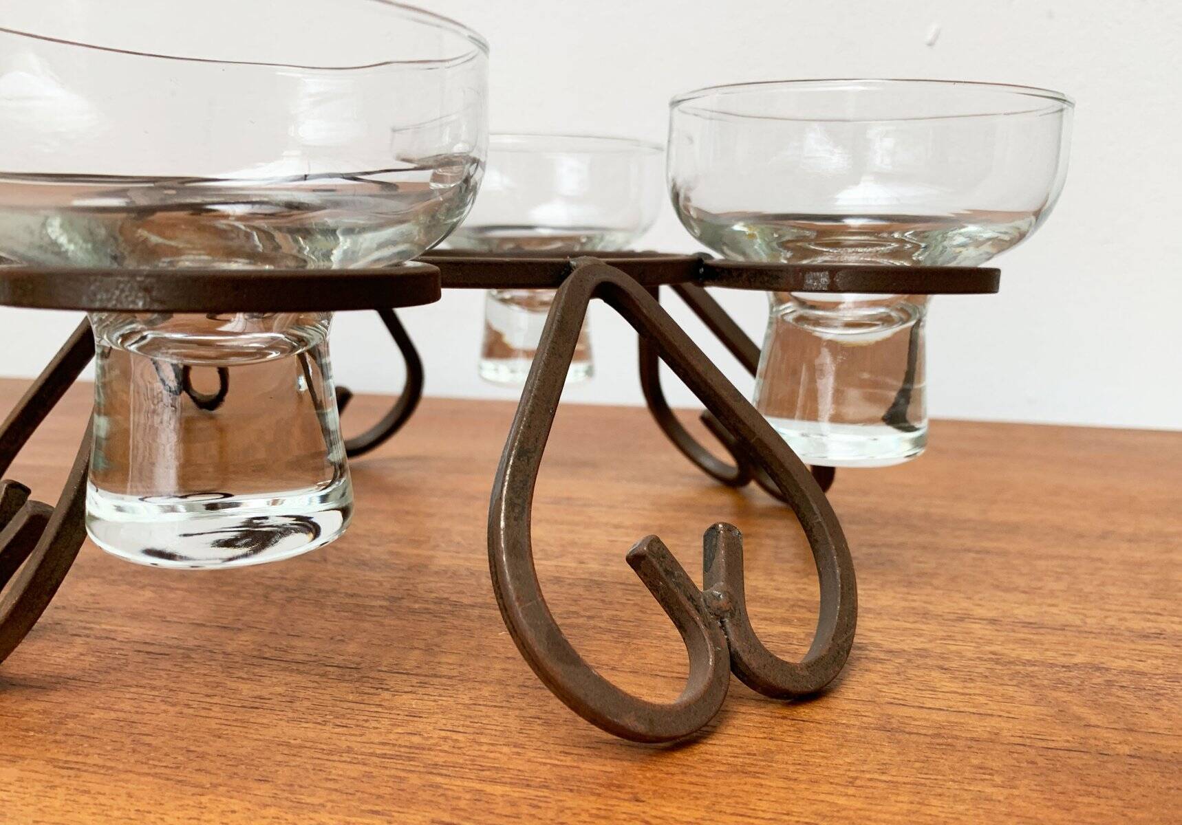 Danish chandelier in metal and glass, 1960s