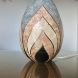 Art Deco style lamp in marble veneer and brass from the 70s
