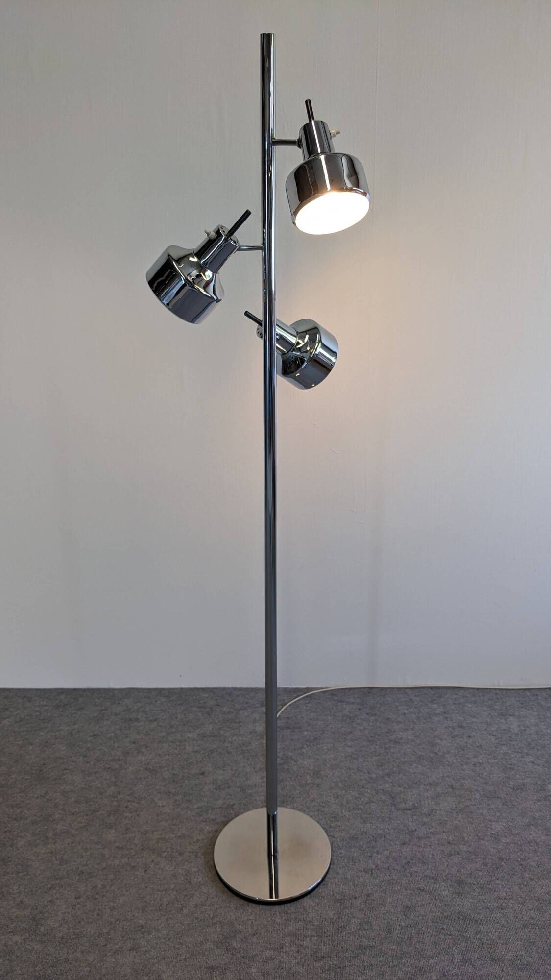 Space age floor lamp with 3 spots by Etienne Fermigier for Monix, France 1970