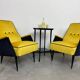Mid-century design yellow armchairs