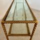 Antique console table in twisted gilded brass and glass Italian design from the 60s vintage table