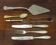 Sugar tongs, ice cubes, pie shovel, spoon, 3 covers Solingen