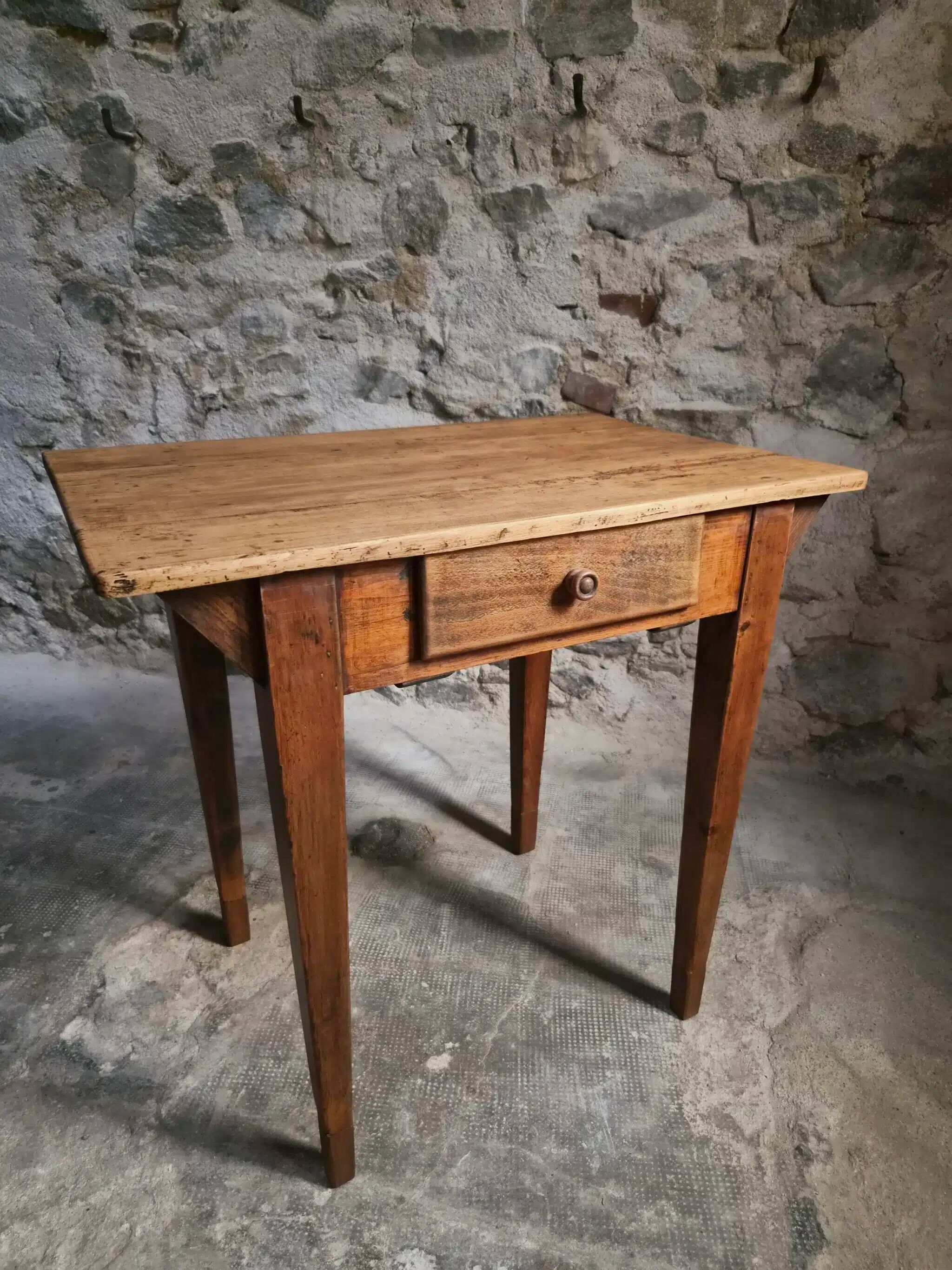 Compact French work table with bistro chair | Table circa 1900 | Chair circa 1950