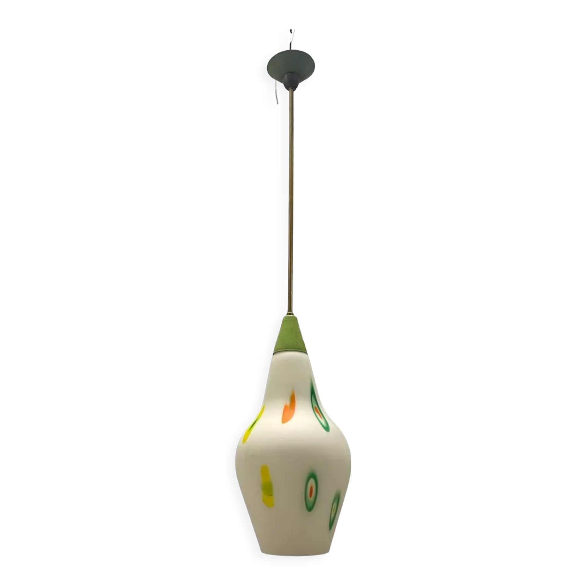 Italian opaline glass light pendant, 1950s