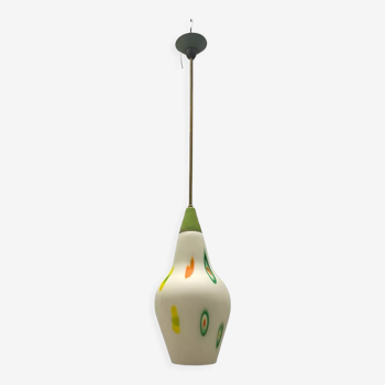 Italian opaline glass light pendant, 1950s