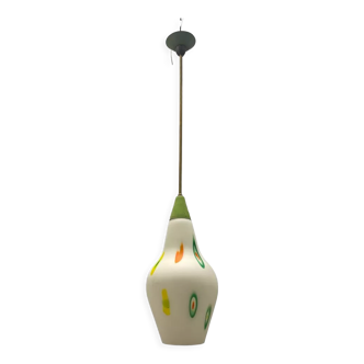 Italian opaline glass light pendant, 1950s