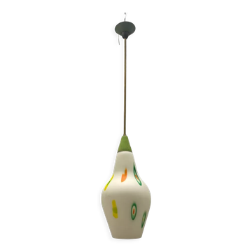 Italian opaline glass light pendant, 1950s