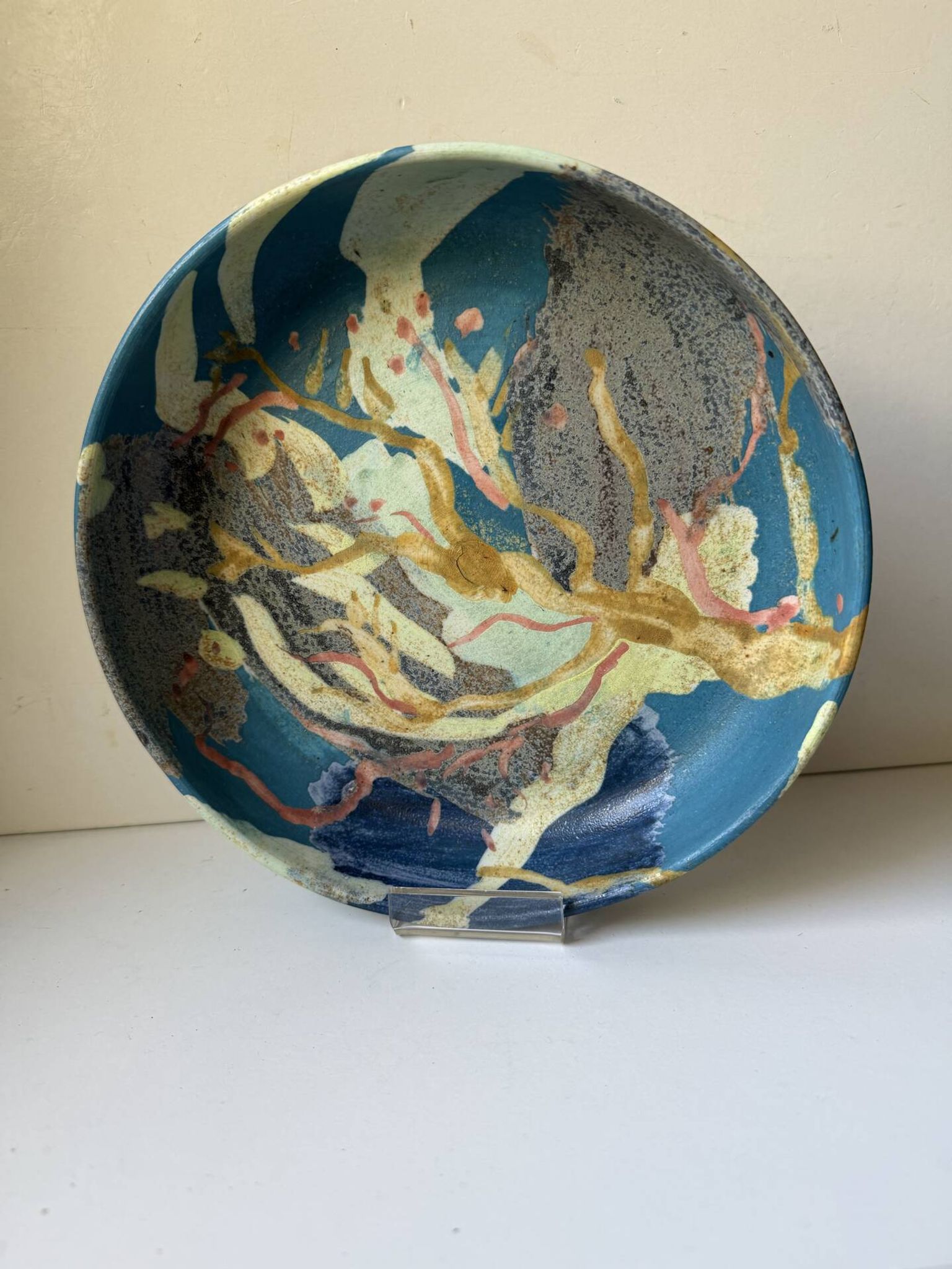 Vintage Danish Ceramic Art Studio Decorative Bowl signed