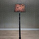 Early 20th Century Floor Lamp with Floral Fabric Shade, 1950s