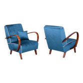 Art Deco Armchairs attributed to J. Halabala for Up Závody, Czech, 1940s, Set of 2