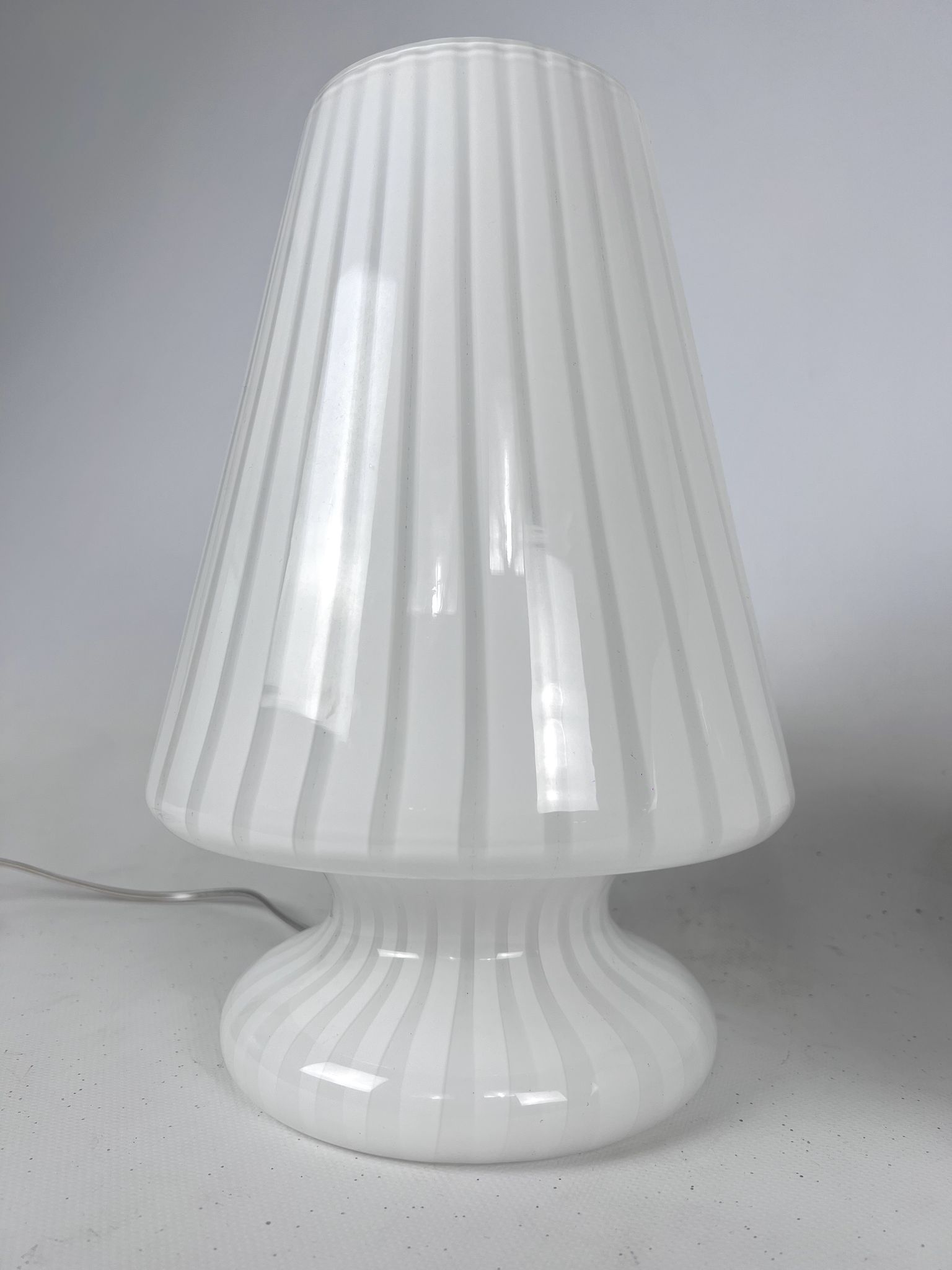 Vintage set of two postmodern Murano glass table lamps from 70s