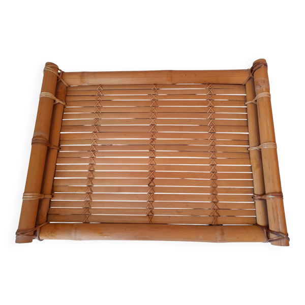 Plateau de service en bambou vintage