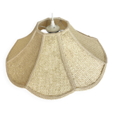 Vintage 1970s woven wicker pendant light