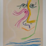 Pablo picasso: homage to rené char - signed lithograph (musée céret, 1969)