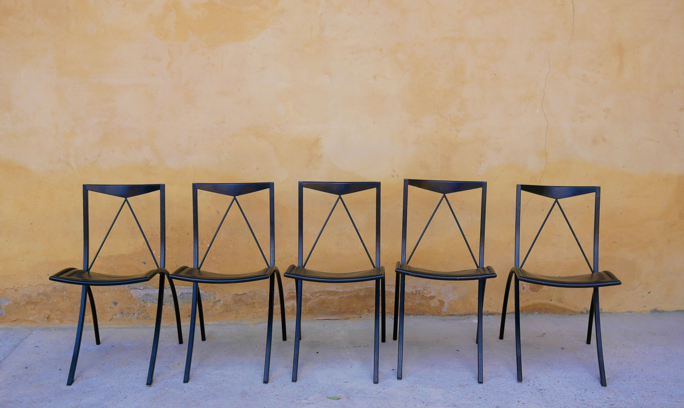 Chair by Cattelan Italia folding vintage leather and metal