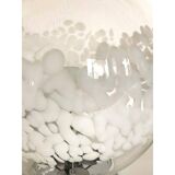 Contemporary scenographic murano white murano glass table lamp in 70's style