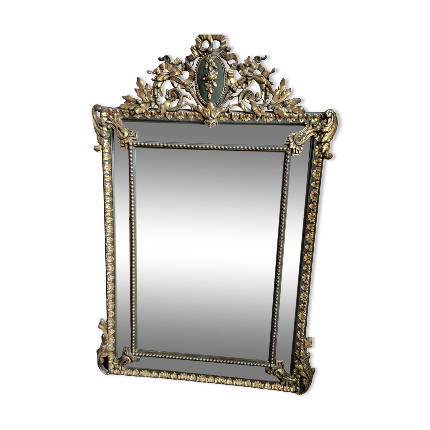 Trumeau mirror - marble, gilded, oak