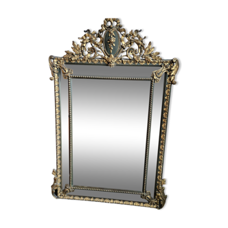 Overmantel mirror - marble, gold, oak