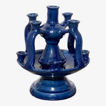 Candlestick in blue Tamegroute