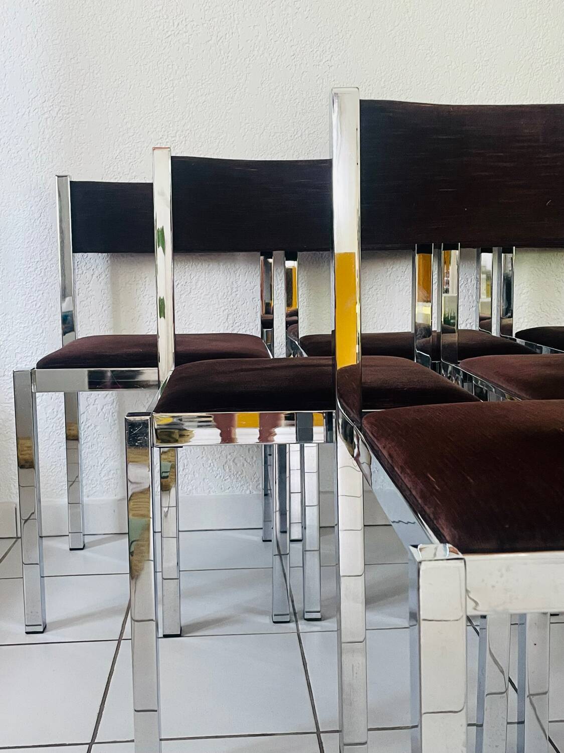 Set of 6 Roche Bobois 70 chairs