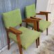 Pair of vintage bridge armchairs 1950s designer compass feet