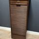 Antique mahogany roll-top filing cabinet with 10 drawers