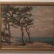 Oil on panel painting seaside signed Jeanne Prin