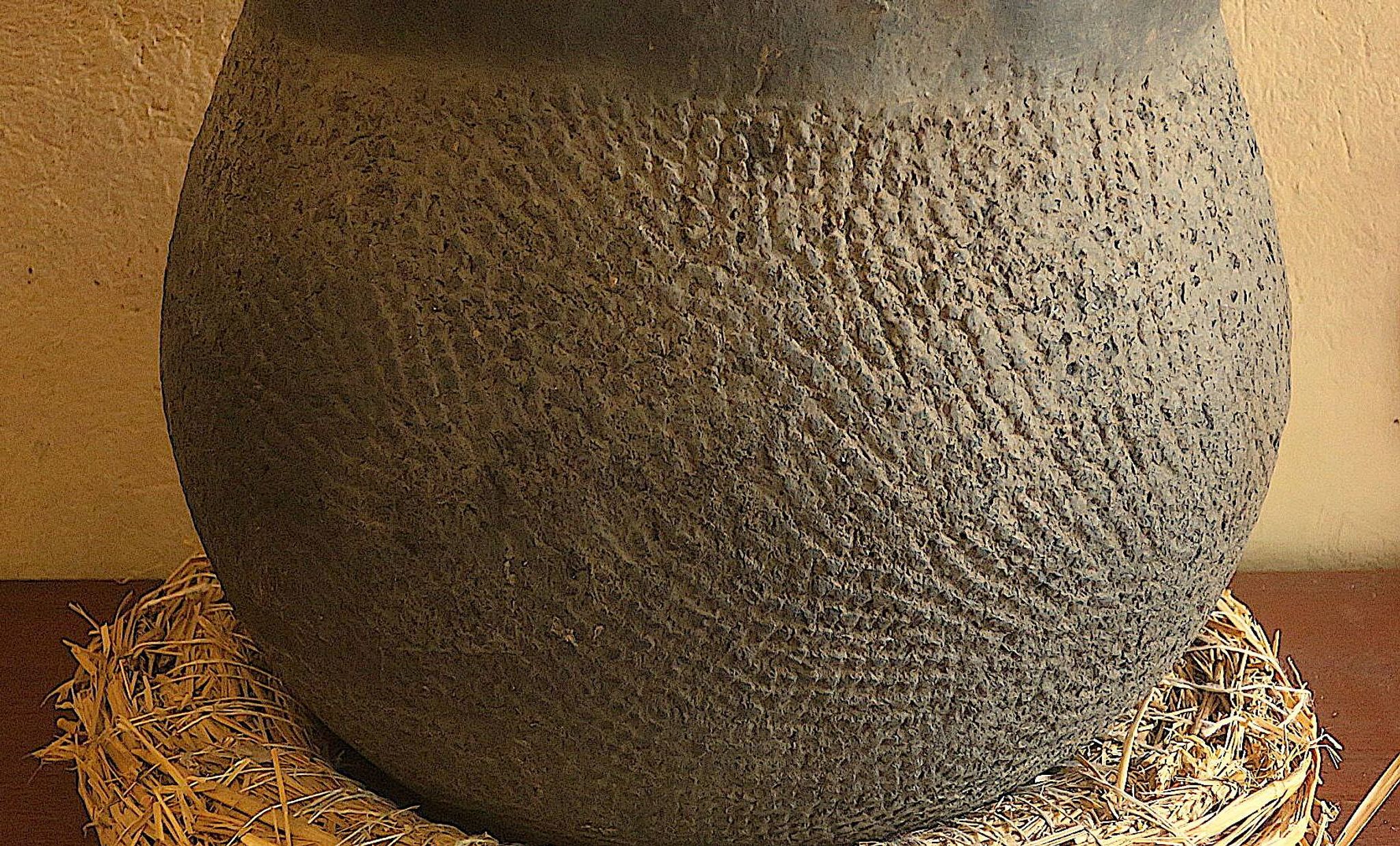 African earthenware storage pot, Senegal 19th century