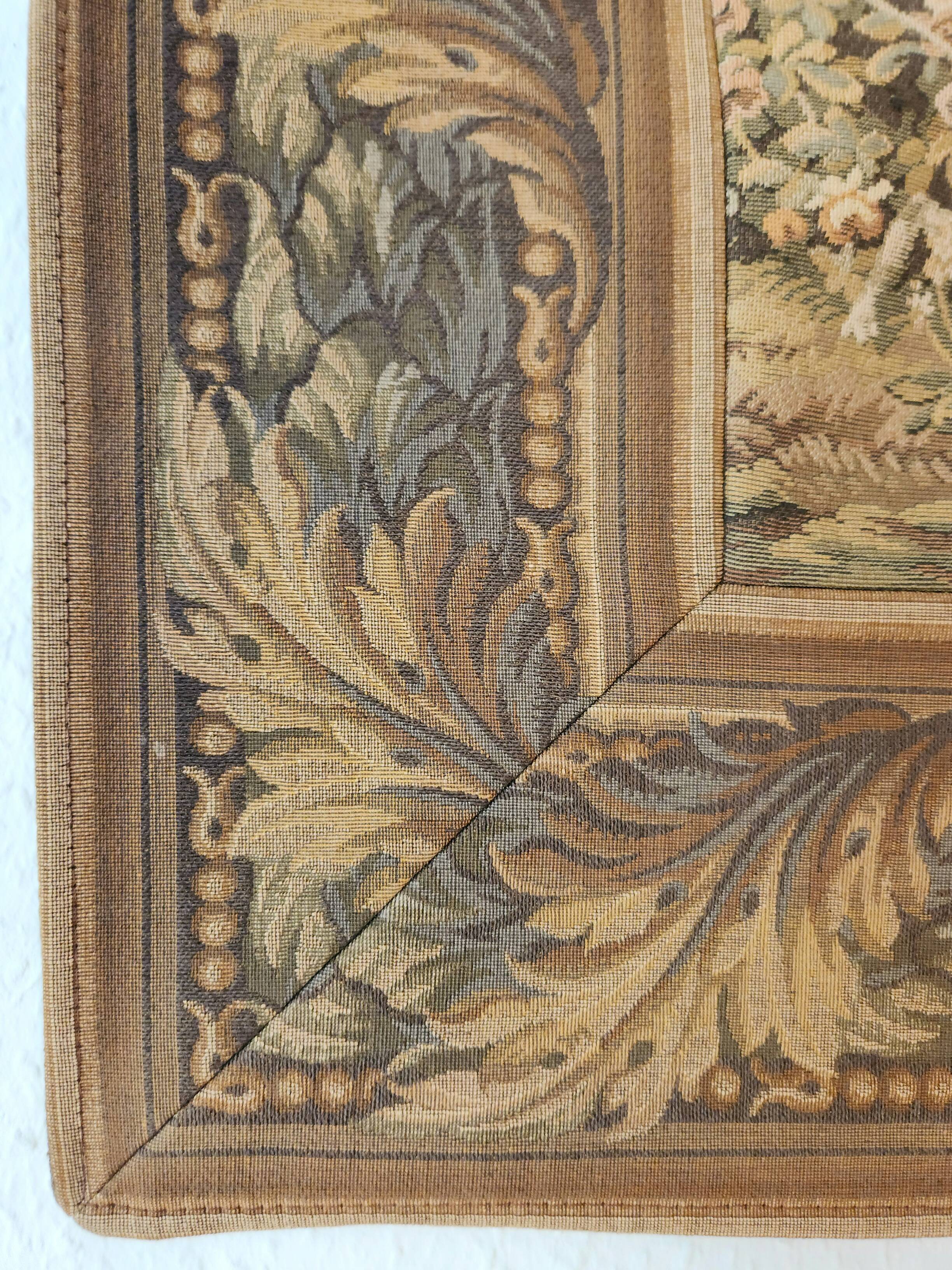 Tapestry Gobelin Hunting Landscape Rococo Jacquard Aubusson Style