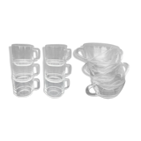 Set 11 cup vintage Duralex transparent glass