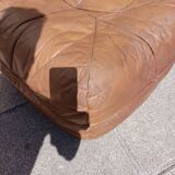 Vintage leather pouf