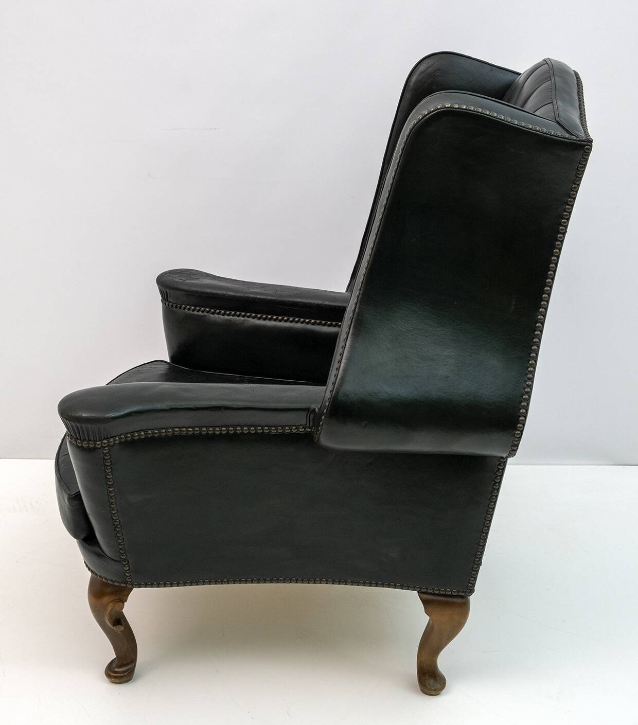 Georgian Style Rare Original Chesterfield Leather Armchair, 1950s