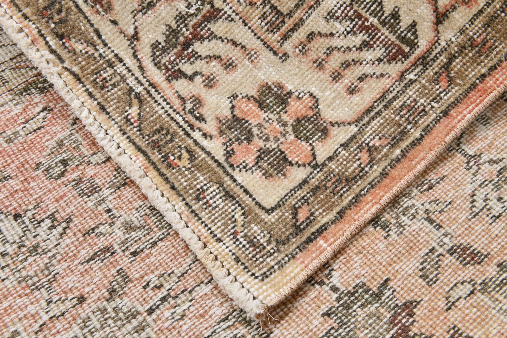 5x9 Bordered Floral Turkish Vintage Area Rug, 159x290Cm