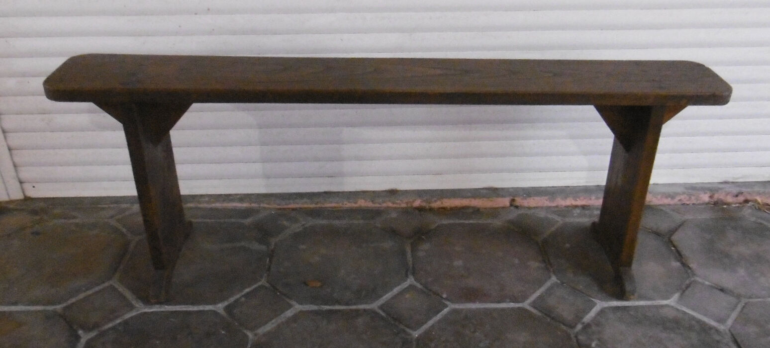 Chapel bench in chestnut wood