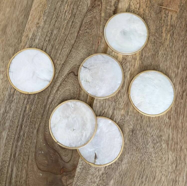 Vintage mother-of-pearl coasters