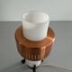 Simple table lamp in copper metal and opal glass, 1960s, Germany