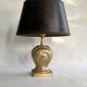 Bronze lamp, 2M fabric cable, sewn lampshade.