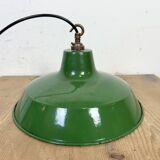 Industrial Green Enamel Factory Pendant Lamp from Revo, 1950s